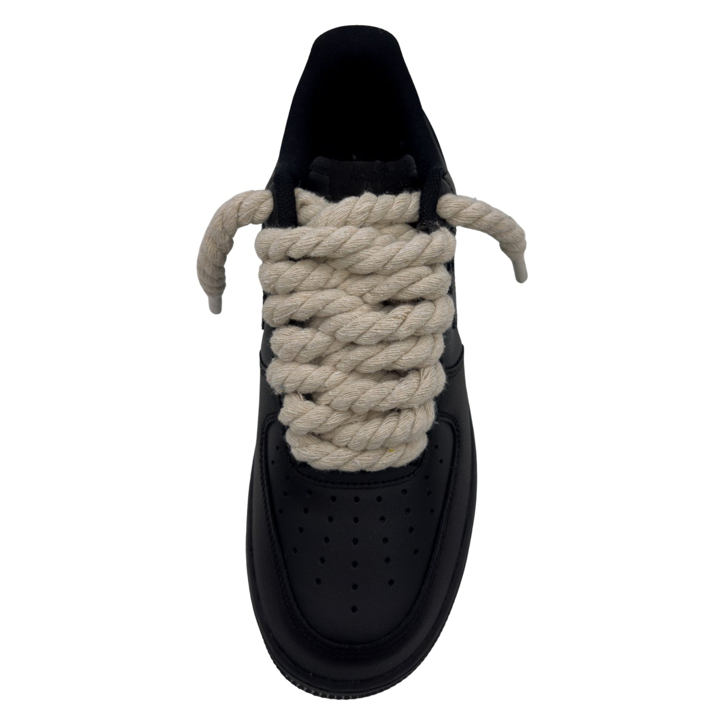 Nike Air Force 1 Low '07 Triple Black / Beige Rope Laces