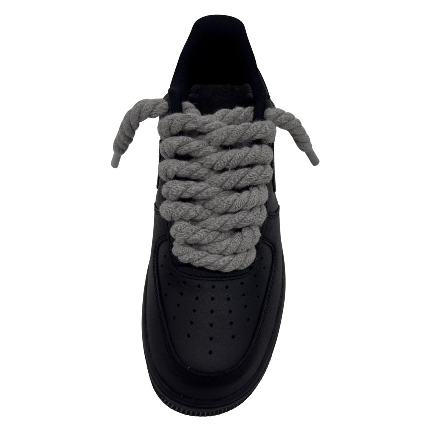 Nike Air Force 1 Low '07 Triple Black / Grey Rope Laces