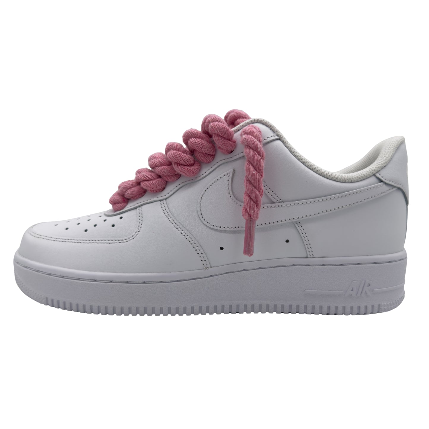Nike Air Force 1 Low ‘07 Triple White / Pink Rope Laces