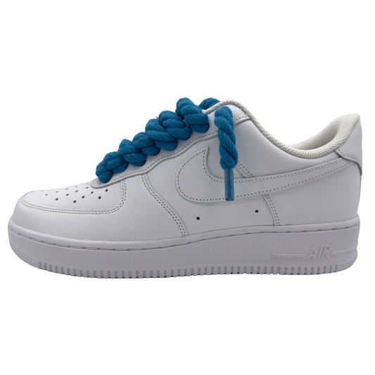 Nike Air Force 1 Low '07 Triple White / Lake Blue Rope Laces