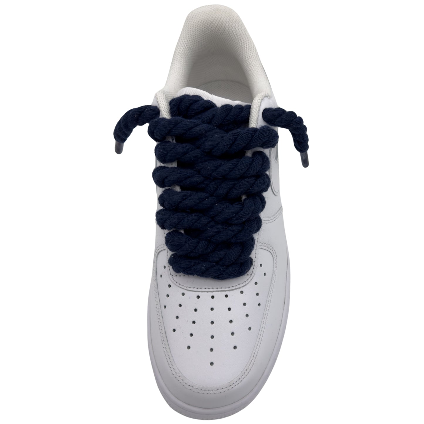 Nike Air Force 1 Low '07 Triple White / Navy Blue Rope Laces