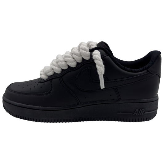 Nike Air Force 1 Low ‘07 Triple Black / White Rope Laces